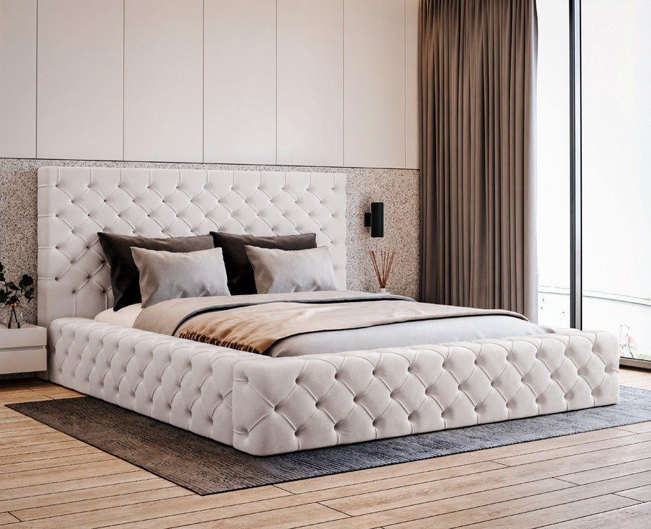 Designer Polsterbett Lana Samt mat Späicherraum