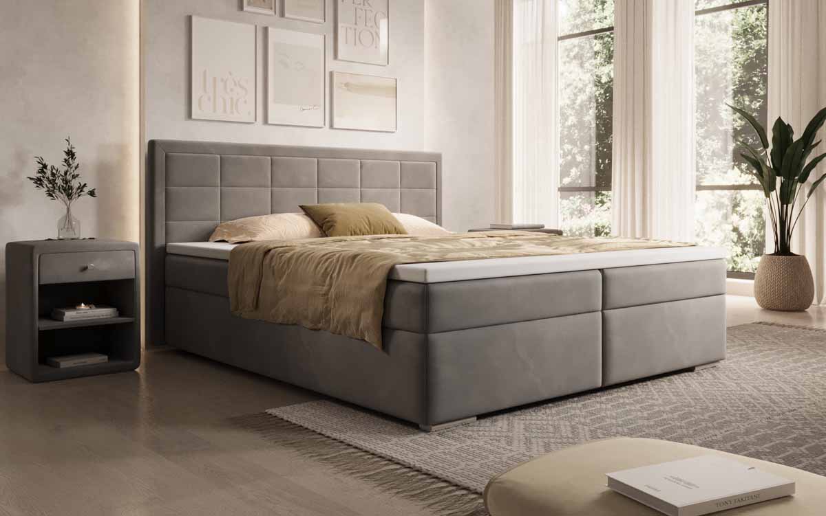 Boxspringbett Athina Samt mit Stauraum - Luxusbetten24