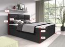 Boxspringbett Carito Bouclé mat USB an Stauraum