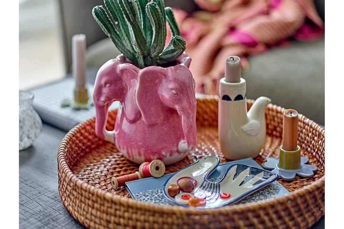 Vase „Pink Elefant“ – aus Steingut