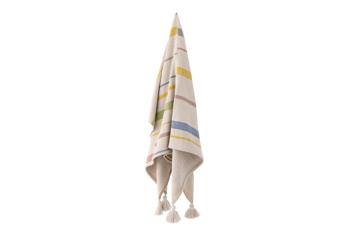 Lumi Throw Blanket - Natural, made from recycled cotton
