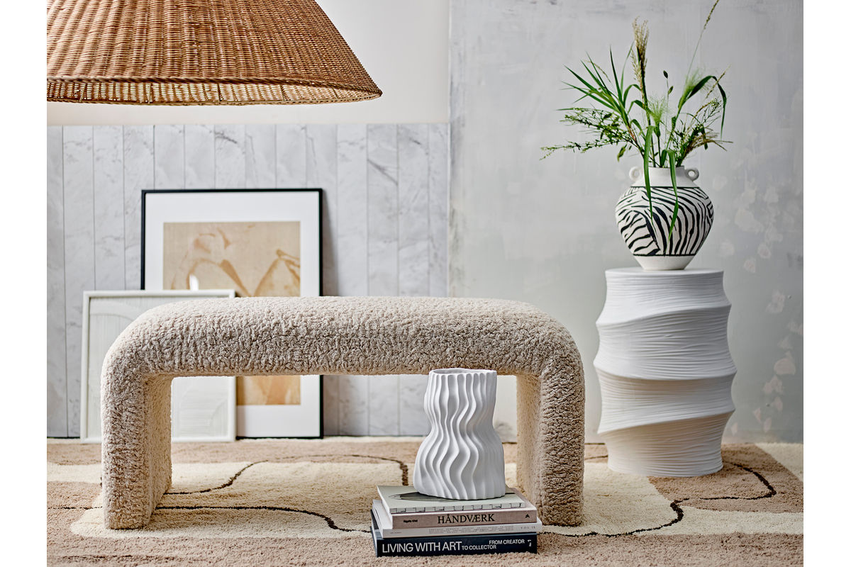 Side Table Elisa - in White Stone Look