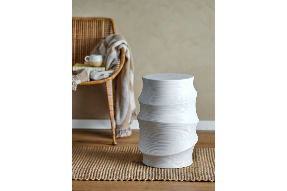 Side Table Elisa - in White Stone Look