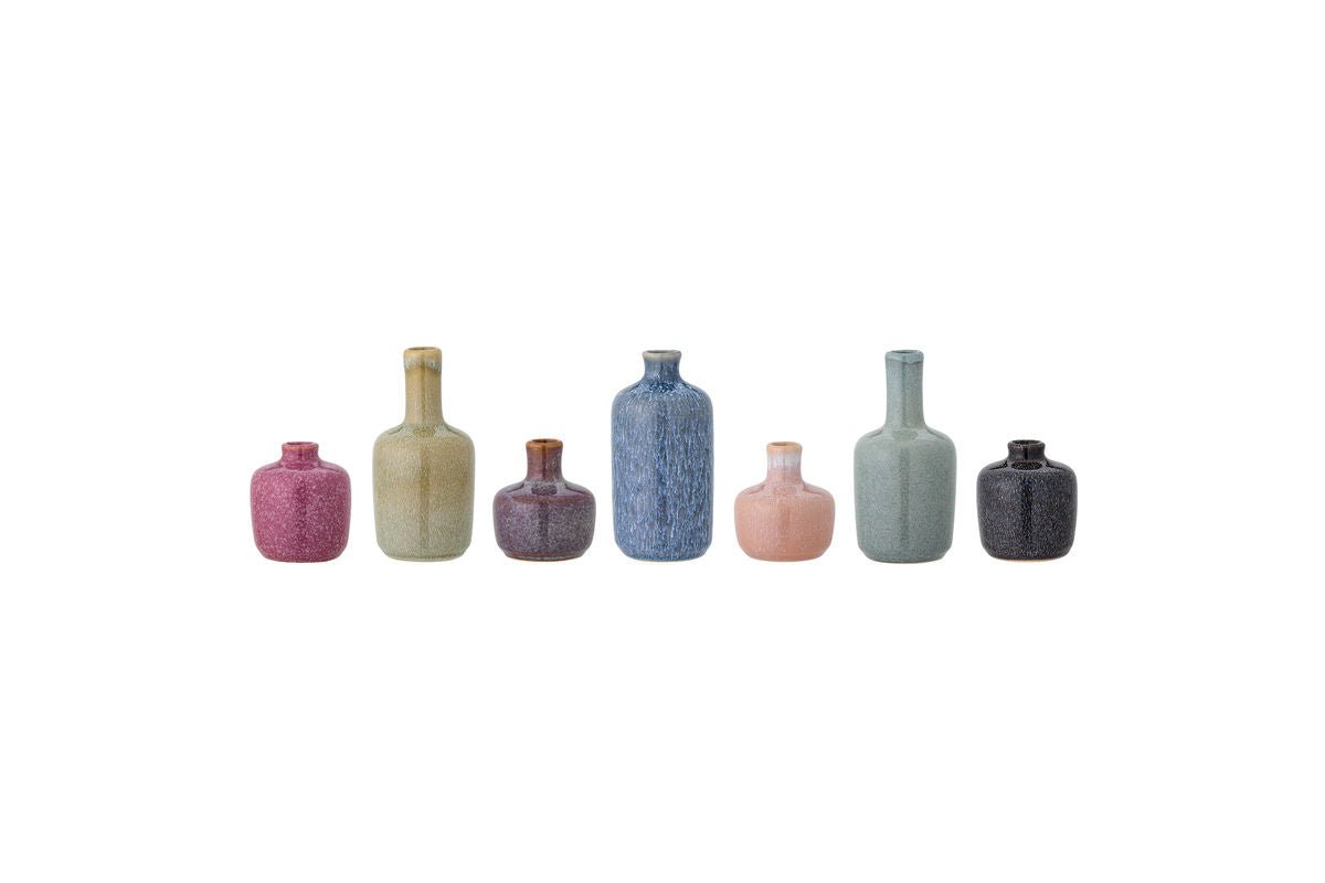 Vase Set "Marilo" – Colorful Stoneware (7-piece)
