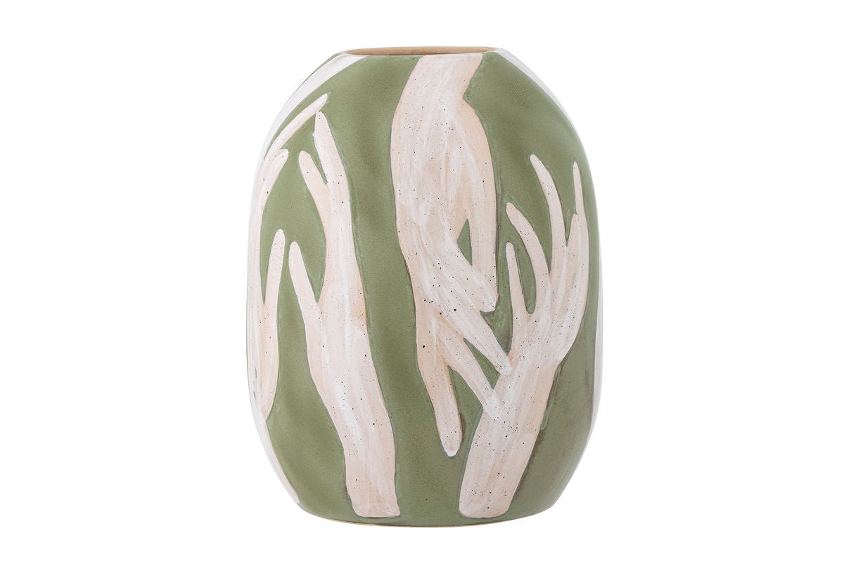 Decorative Vase "Lirena" – Green Stoneware