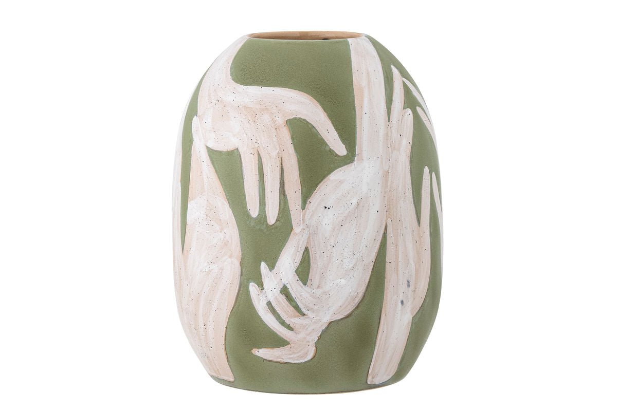 Decorative Vase "Lirena" – Green Stoneware