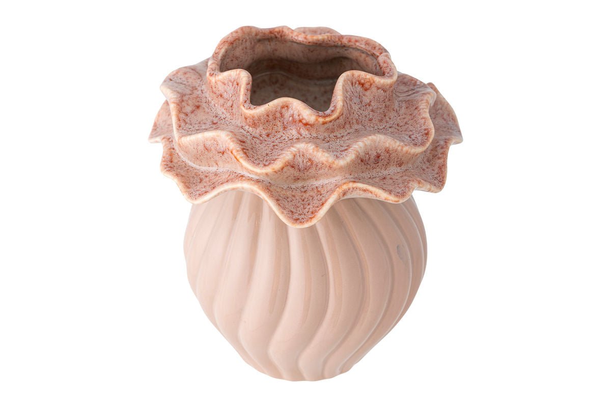 Vase « Rosélia » – Faïence rose pâle