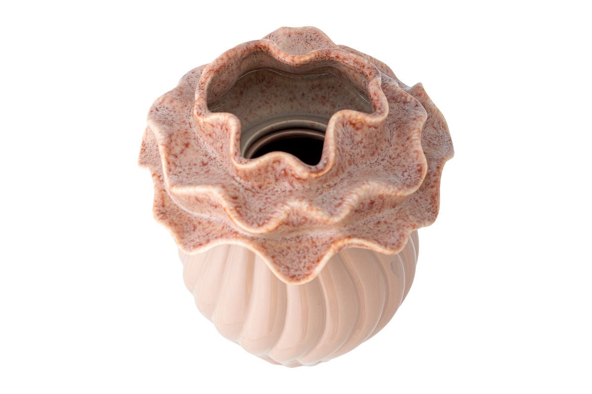 Vase « Rosélia » – Faïence rose pâle