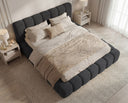 Designer Polsterbett Como in Cord mit Stauraum – Anthrazit