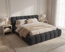Designer Polsterbett Como in Cord mit Stauraum – Anthrazit