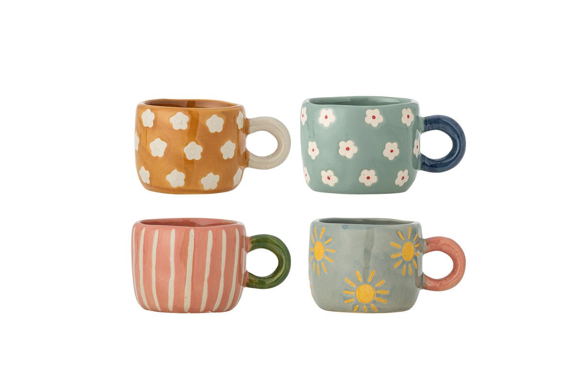 Ensemble de tasses Leni – Faïence peinte à la main (lot de 4)