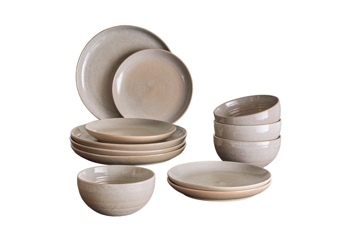 Jessi Dinnerware Set – Nordic Design in Gray (12-piece)