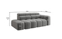 Canapé design 3 places avec chaise longue Mia en Chenille