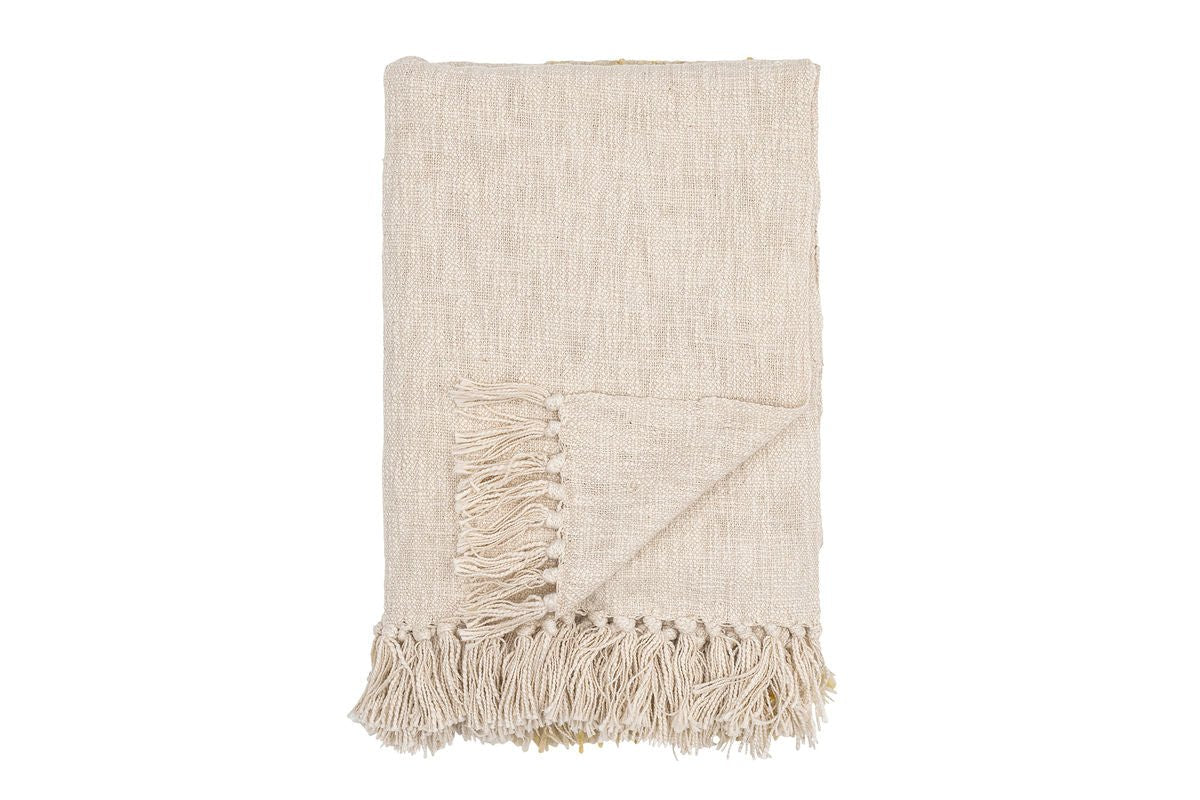 Tagesdecke Tegen – Weiche Naturtöne mit Fransen