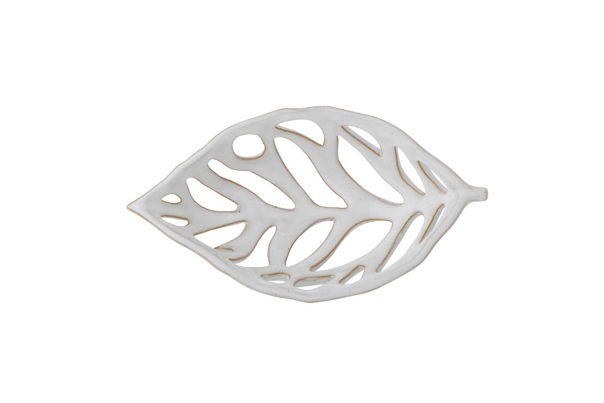 Bol Liora - Grès blanc avec motif feuille
