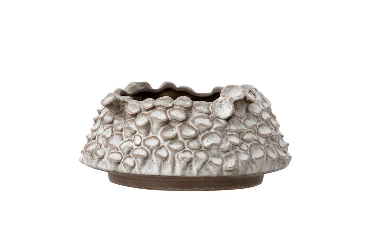Pot de fleurs Myra – Look champignon sculptural en gris clair