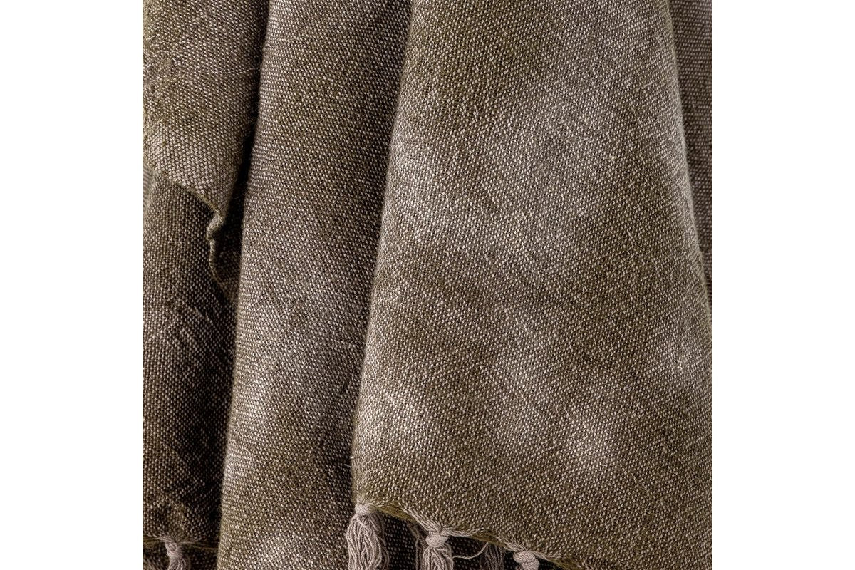 Tagesdecke Cuba – Tie-Dye-Design in Grün aus Wollmischung