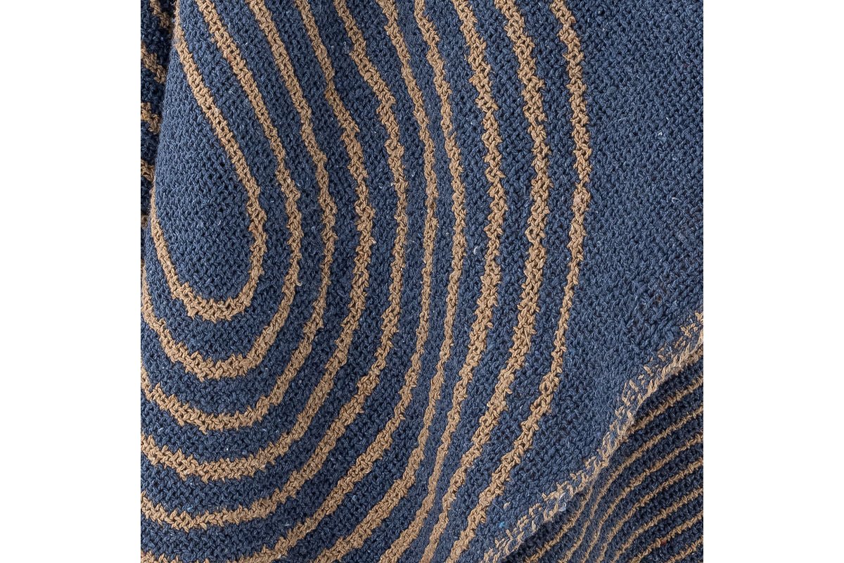 Überwurfdecke  Nalu – Blau, aus recycelter Baumwolle