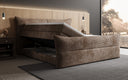Boxspringbett Elea Cord in Braun (Poso 006) – Stauraum geöffnet seitlich