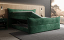 Boxspringbett Elea Cord in Grün (Poso 014) – Stauraum geöffnet seitlich