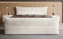 Boxspringbett Elea Cord in Beige (Poso 038) – Milieu frontal
