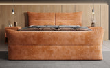 Boxspringbett Elea Cord in Orange (Poso 040) – Milieu frontal