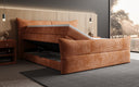 Boxspringbett Elea Cord in Orange (Poso 040) – Stauraum geöffnet seitlich