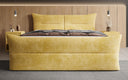 Boxspringbett Elea Cord in Safran (Poso 043) – Milieu frontal