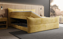 Boxspringbett Elea Cord in Safran (Poso 043) – Stauraum geöffnet seitlich