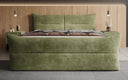Boxspringbett Elea Cord in Olive (Poso 046) – Milieu frontal
