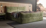 Boxspringbett Elea Cord in Olive (Poso 046) – Milieu seitlich