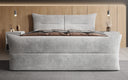 Boxspringbett Elea Cord in Hellgrau (Poso 055) – Milieu frontal