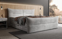 Boxspringbett Elea Cord in Hellgrau (Poso 055) – Milieu seitlich
