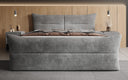 Boxspringbett Elea Cord in Grau (Poso 060) – Milieu frontal