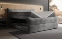 Boxspringbett Elea Cord in Grau (Poso 060) – Stauraum geöffnet
