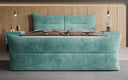 Boxspringbett Elea Cord in Petrol (Poso 125) – Milieu frontal