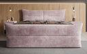 Boxspringbett Elea Cord in Mauve (Poso 130) – Milieu frontal