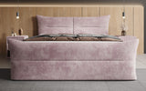 Boxspringbett Elea Cord in Mauve (Poso 130) – Milieu frontal