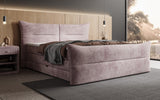 Boxspringbett Elea Cord in Mauve (Poso 130) – Milieu seitlich
