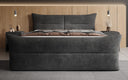 Boxspringbett Elea Cord in Schwarz (Poso 135) – Milieu frontal