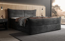 Boxspringbett Elea Cord in Schwarz (Poso 135) – Milieu seitlich