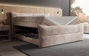 Boxspringbett Elea Cord in Blush (Poso 145) – Stauraum geöffnet