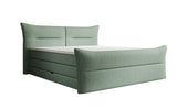 Boxspringbett Elea Leinen-Optik in Grün (Beverly 17) – Freisteller