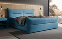 Boxspringbett Elea Leinen-Optik in Blau (Beverly 20) – Milieu seitlich