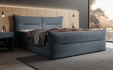 Boxspringbett Elea Leinen-Optik in Anthrazit (Beverly 25) – Milieu seitlich