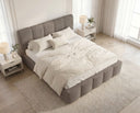 Designer Polsterbett Elva in Bouclé – Taupe
