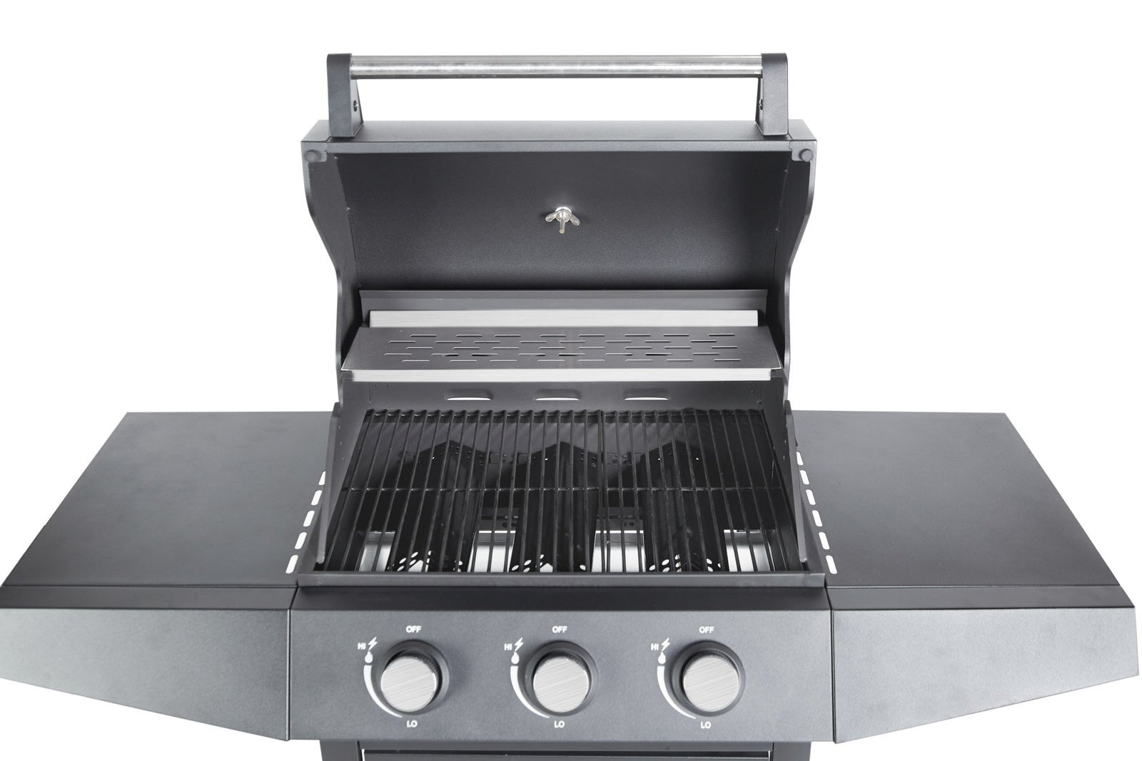 Gas Grill BarbecuePro XL – 3-Burner Grill Cart with Warming Rack