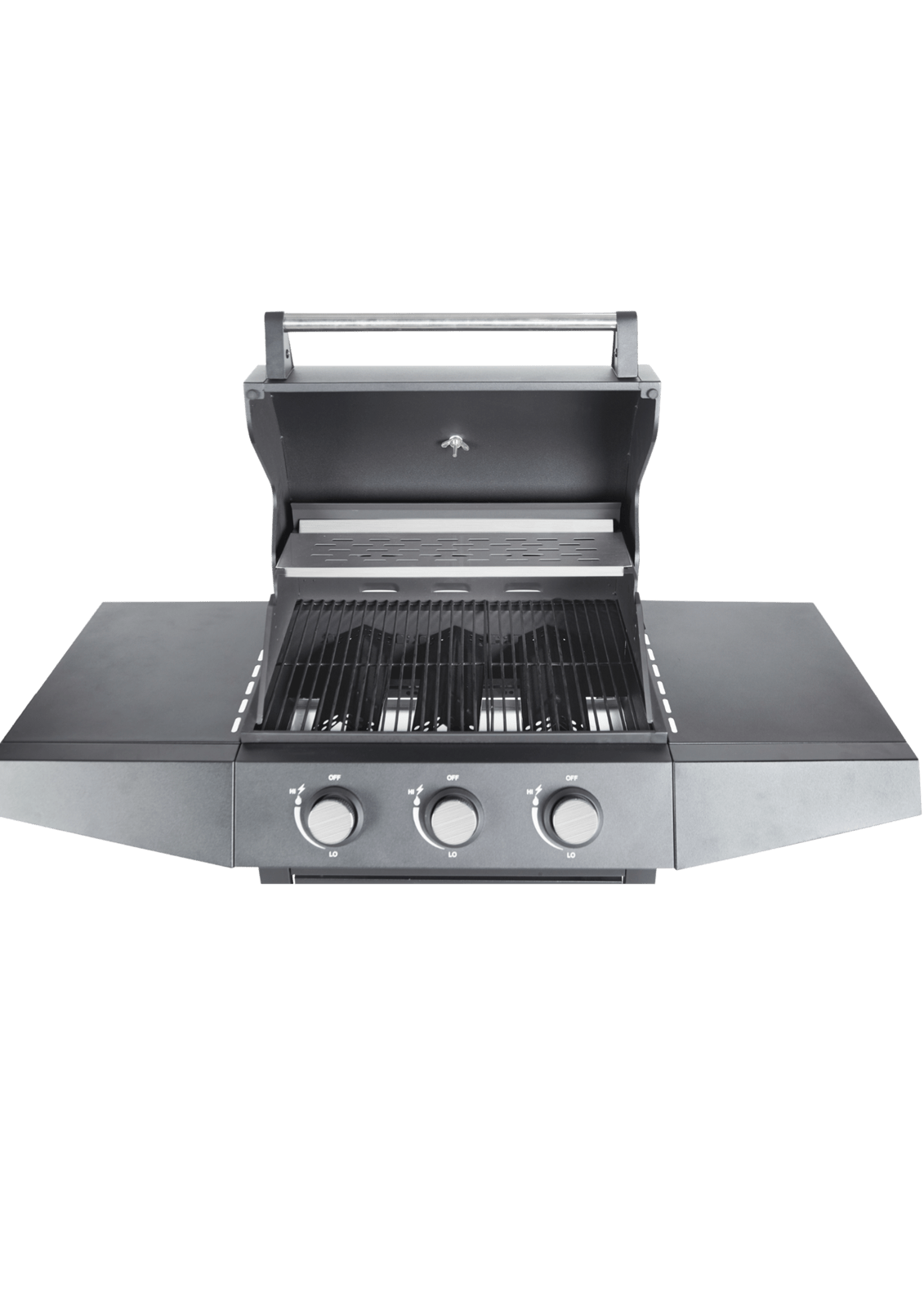Gas Grill BarbecuePro XL – 3-Burner Grill Cart with Warming Rack