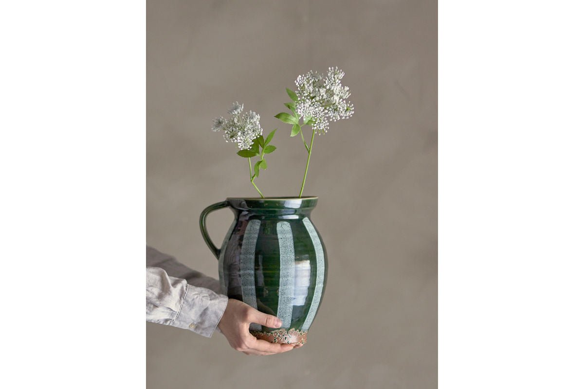 Vase „Elvya“ – Grünes Steingut