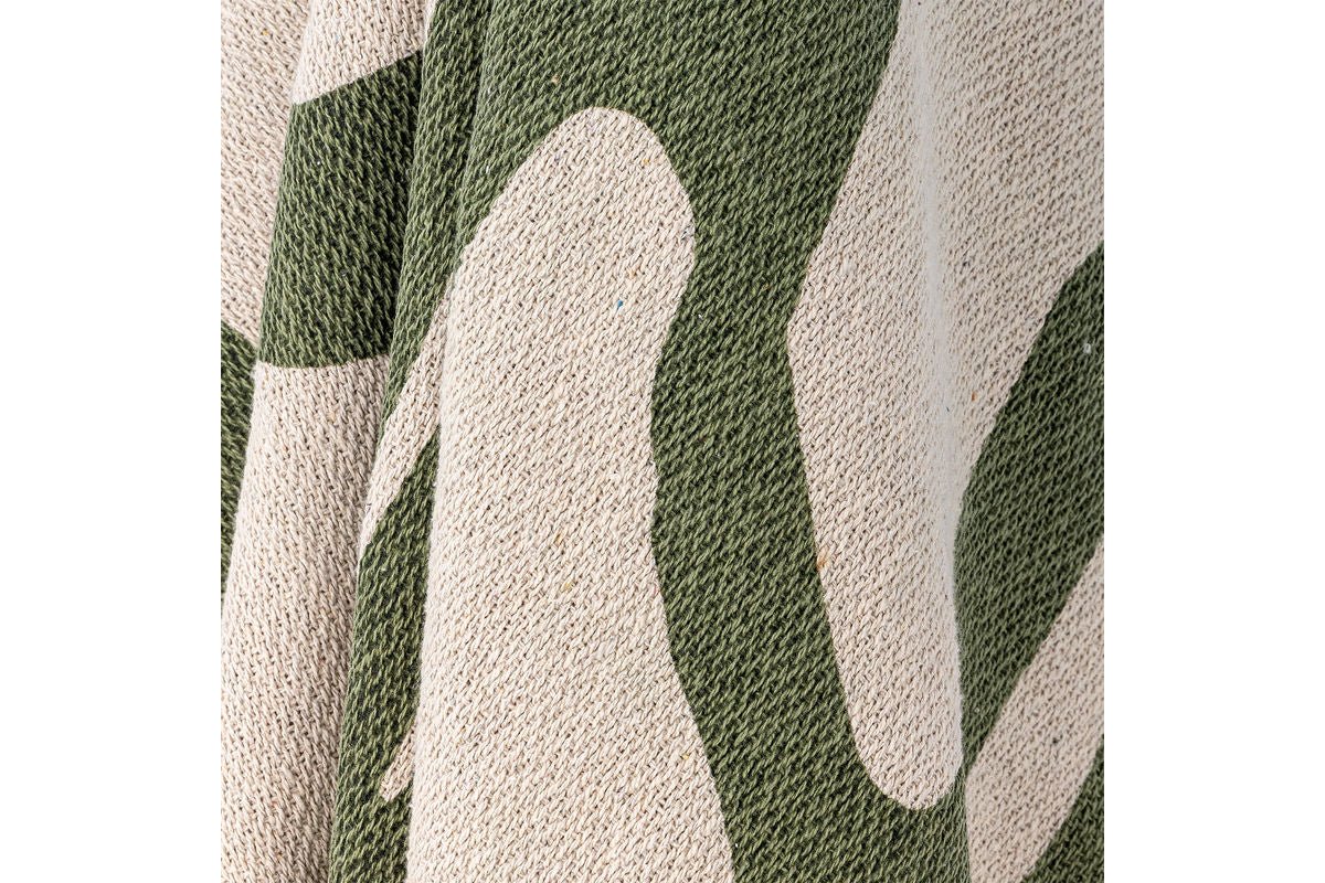 Plaid Ivi Vert, en coton recyclé